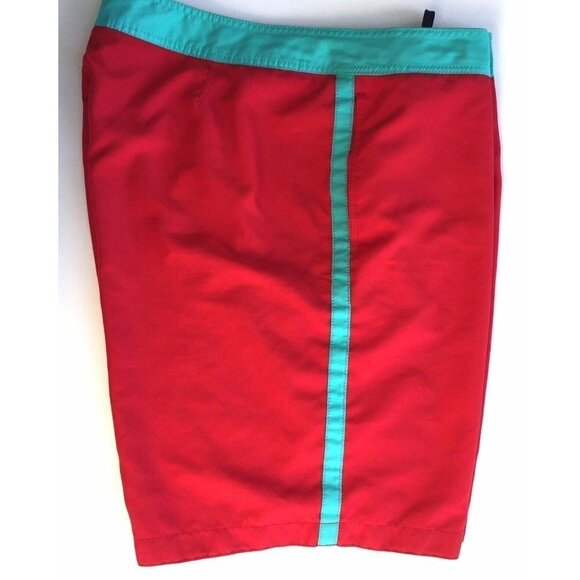 Old Navy Board Shorts Men's size XXL Swim Trunks Bathing Suit Red Aqua - Picture 4 of 5